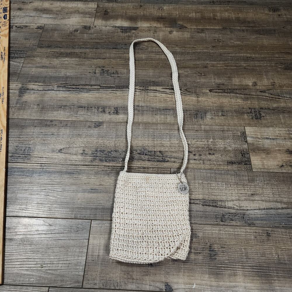 The Sak crochet small crossbody off white purse 2489